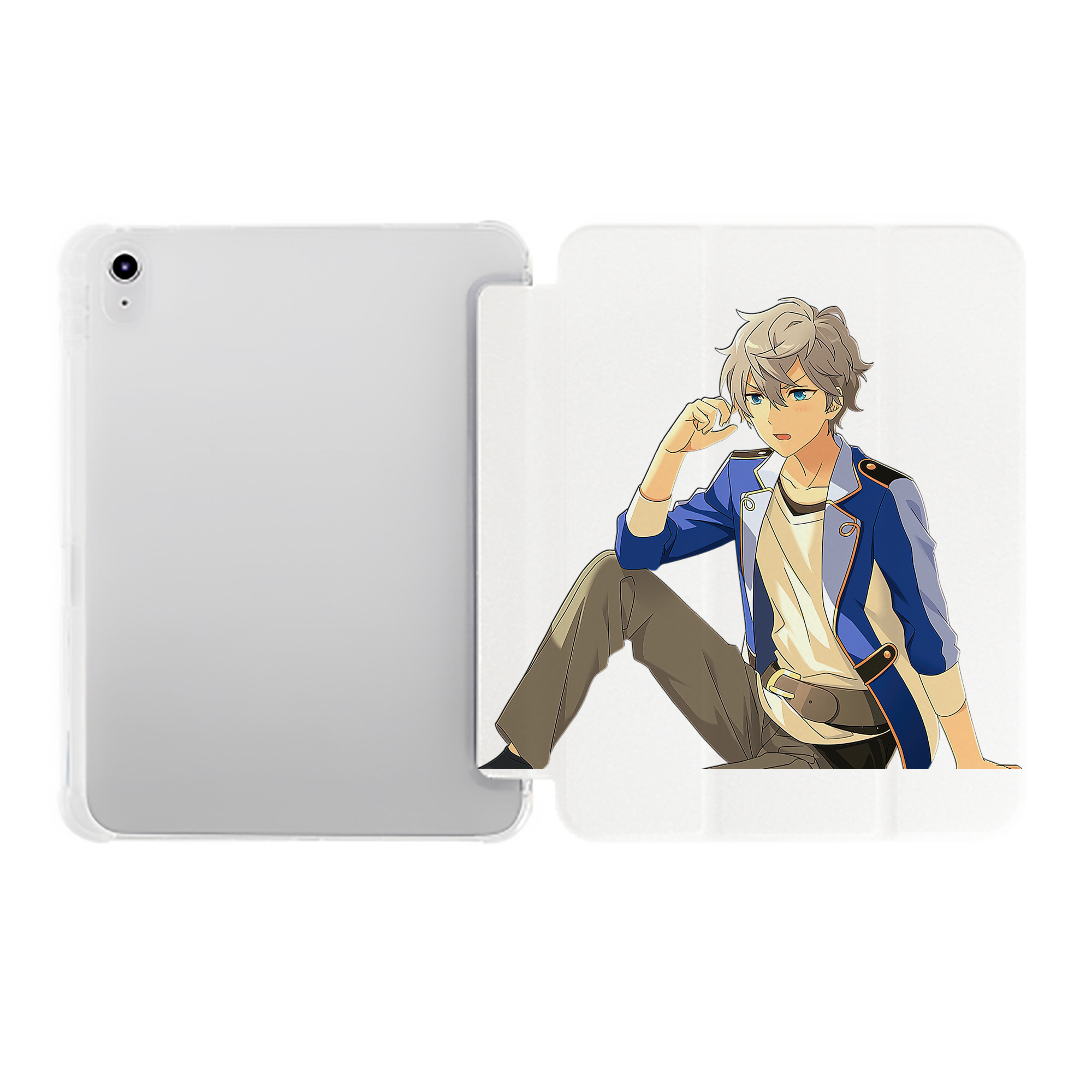 （画像用） あんさんぶるスターズ! Ensemble Stars IPad ケース ペン収納付き 三つ折りスタンド PUレザー×シリコン 対応機種9.5/10.5/10.9インチ